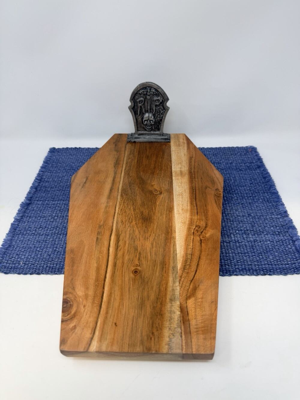 Charcuterie Cheese Board Coffin Tombstone Shaped Halloween 🎃 Wood Made In India